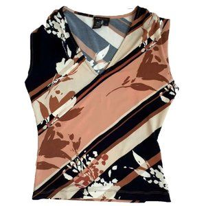 BCBG MAX AZRIA Sleeveless V-Neck Floral Tank Top ( XS )